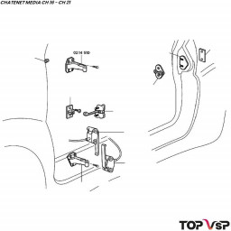 Charnière de porte supérieure droite Chatenet Média - 021451 D