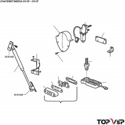 Platine support vérin de hayon Chatenet Média Barooder - 0216022