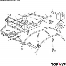 Berceau moteur avec insert sans patte de phare Chatenet Média - 0116100