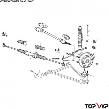 Support porte moyeu Chatenet Média - 011448 D