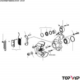 Vis th inférieure 10x45 mm sur porte moyeu Chatenet Média - 0614244