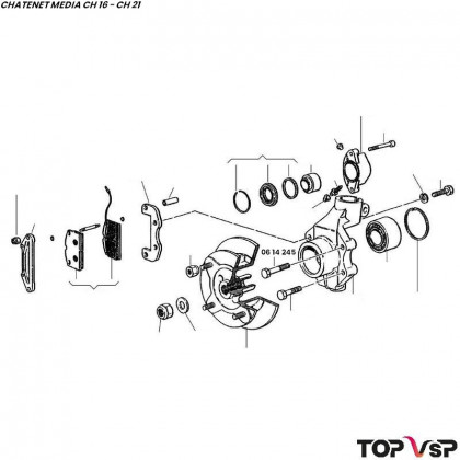 Vis th supérieure 10x60 mm sur porte moyeu Chatenet Média - 0614245