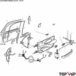 Montant support charnière de porte gauche Chatenet Média Barooder Speedino - 0116028