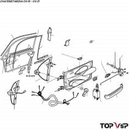 Montant support coulisse de vitre droit Chatenet Média Barooder Speedino - 0116033