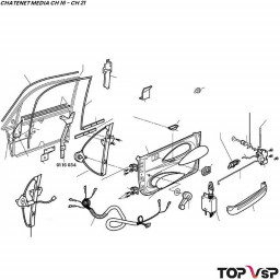 Montant support coulisse de vitre gauche Chatenet Média Barooder Speedino - 0116034