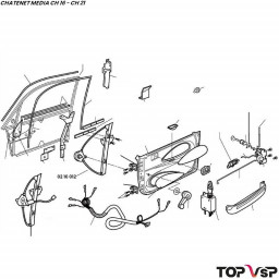 Crémaillère de lève-vitre manuel gauche Chatenet Média Barooder Speedino - 0216012