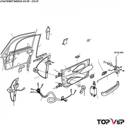 Tringle verrouillage de porte droite Chatenet Média Barooder Speedino - 0316065