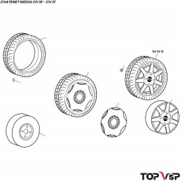 Roue complète 145/13 pouces avec jante alu Chatenet Média