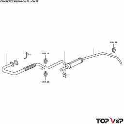 Silent bloc d'échappement Chatenet Média Ch 16 à Ch 46 - 011429