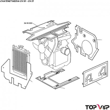 Insonorisant cache moteur supérieur Chatenet Média Barooder Speedino - 0416033