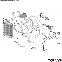 Support moteur Lombardini Focs avant gauche Chatenet Média Barooder Speedino - 0116078