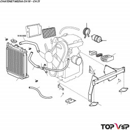 Durit supérieur radiateur/moteur Lombardini Focs Chatenet Média Barooder Speedino - 1116003