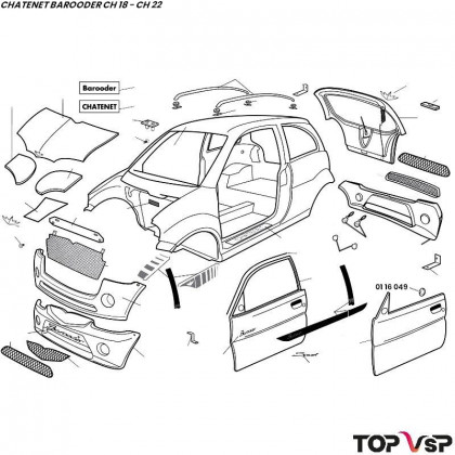 Support barillet de porte Chatenet Barooder Speedino - 0116049