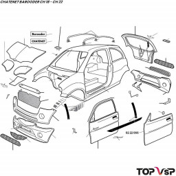 Panneau de porte extérieur gauche sans pointe Chatenet Barooder Speedino - 0222066