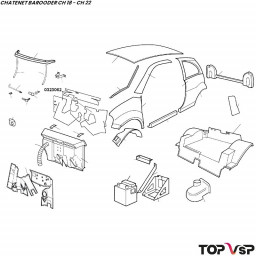 Kit insonorisant en feutre 3 pièces de tablier intérieur Chatenet Barooder - 0323062