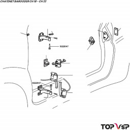 Axe charnière de porte Chatenet Barooder Speedino - 0222047