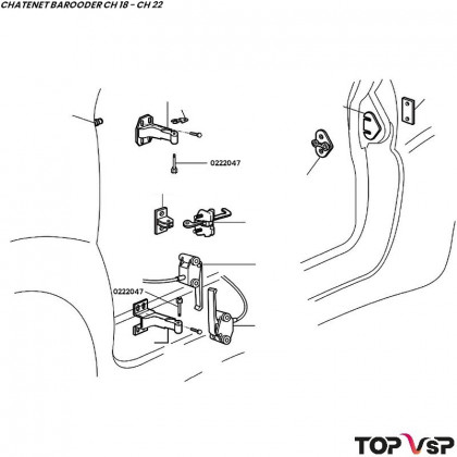 Axe charnière de porte Chatenet Barooder Speedino - 0222047