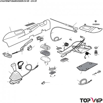 Fixation de pare-soleil Chatenet Barooder ch 18 à Sporteevo ch 39 - 0322003