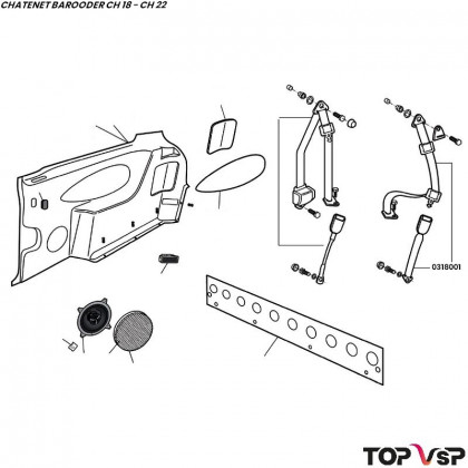 Ceinture de sécurité arrière Chatenet Barooder 4 places - 0318001