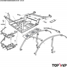 Platine fixation de charnière inférieure Chatenet Barooder - 0122002