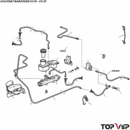 Tube frein arrière gauche sur cylindre de roue Chatenet Barooder - 1116009