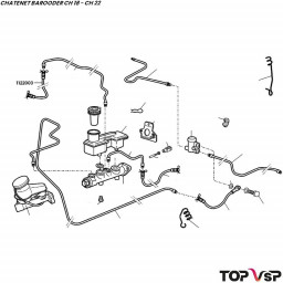Flexible de frein avant nouveau maître cylindre incliné Chatenet Barooder ch 18 à ch 46 - 1122003