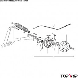 Cylindre de roue arrière Chatenet Barooder et de ch 26 à Sporteevo ch 39 - 011481