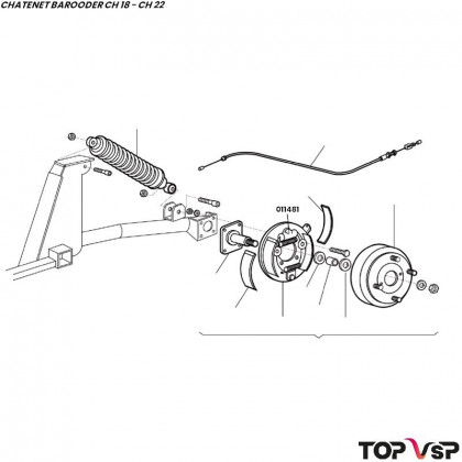 Cylindre de roue arrière Chatenet Barooder et de ch 26 à Sporteevo ch 39 - 011481