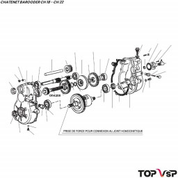 Arbre de réduction Chatenet Barooder pièces détachées auto sans permis