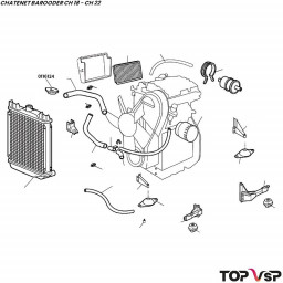 Bouchon de radiateur Chatenet Barooder pièces sans permis neuves d'origine