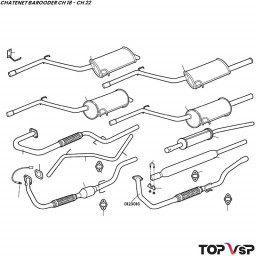 Collecteur d'échappement avec flexible pour Yanmar Chatenet Barooder - 0123016