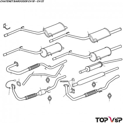 Collier d'échappement Lombardini Yanmar Chatenet Barooder Speedino - 0622009