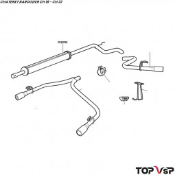 Silencieux central Lombardini mts/essence et Yanmar Chatenet Barooder Speedino - 0122112