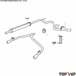 Silencieux central Lombardini mts/essence et Yanmar Chatenet Barooder Speedino - 0122112