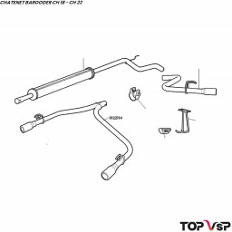 Tuyau double sortie gauche droit chromé Chatenet Barooder Speedino - 0122114