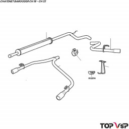 Silent bloc d'échappement Chatenet Barooder ch 18 à Sporteevo ch 39 - 0122116
