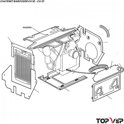 Ecran insonorisant sur moteur Yanmar 2tne68 et Lombardini Chatenet Barooder Speedino - 0423003