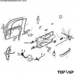 Charnière de porte gauche Chatenet Barooder Speedino - 0222046