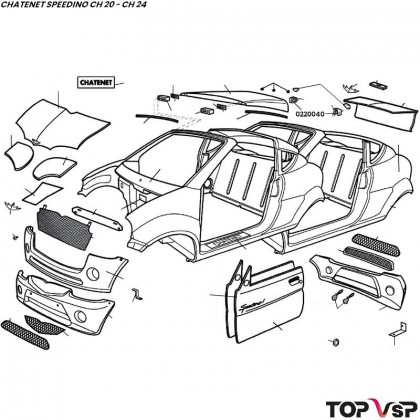 Verrou à ressort pour hard top Chatenet Speedino - 0220040