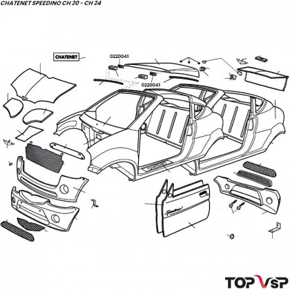 Support centreur avant de hard top Chatenet Speedino - 0220041