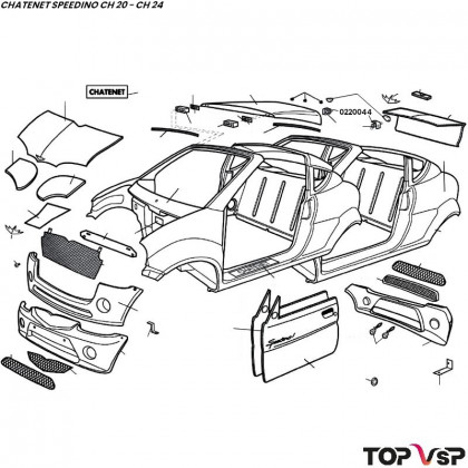 Support de verrou hard top Chatenet Speedino - 0220044