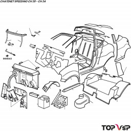 Agrafe tige de capot Chatenet Speedino pièces détachées vsp neuves d'origine