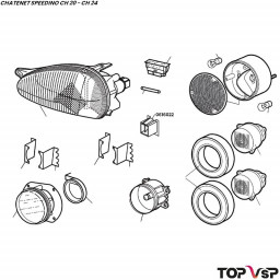 Agrafe de phare Chatenet Speedino pièces mini auto sans permis