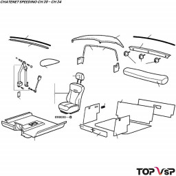 Douille sous siège avant droit Chatenet Speedino pièces détachées vsp