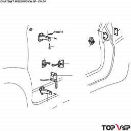 Circlips d'axe charnière de porte Chatenet Speedino pièces détachées auto sans permis