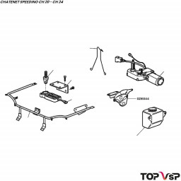 Charnière de capot gauche Chatenet Speedino pièces détachées pour vsp