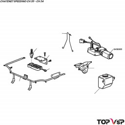Moteur d'essuie-glace avant Chatenet Speedino pièces mini voiture sans permis