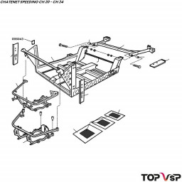 Platine de fixation de charnière de porte Chatenet Speedino pièces détachées vsp