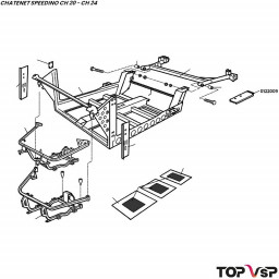 Plaque fermeture de châssis droit Chatenet Speedino pièces sans permis