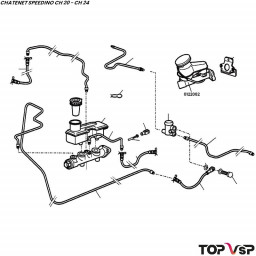 Maître cylindre avec bocal bouchon et vis Chatenet Speedino pièces véhicule sans permis